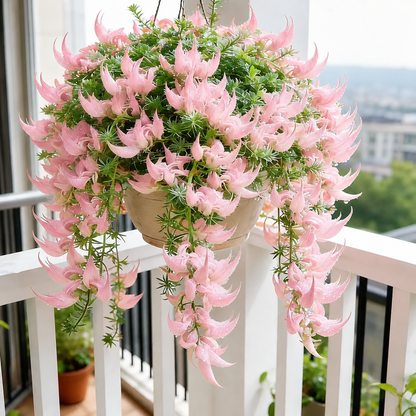 ParrotBloom – Rare Parrot Beak Spider Plant – Light pink / 2 Bulbs-Small flower pot