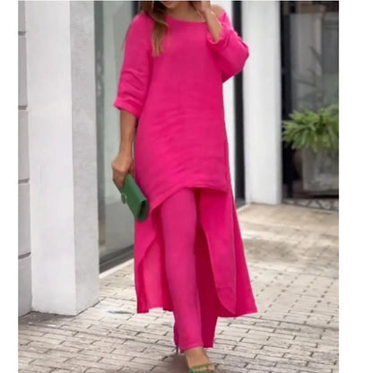 PureComfort Set – Round Neck Two-Piece Wear – Rose / UK 8-10/S