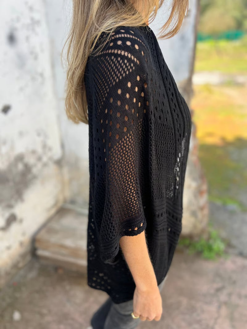 CloudWeave – Hollow Half Sleeve Cardigan – image 4
