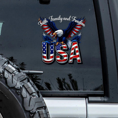LibertyMark – America 250 Years Faith Family Freedom Car Decal – 6 x 6 inch / Pack 1