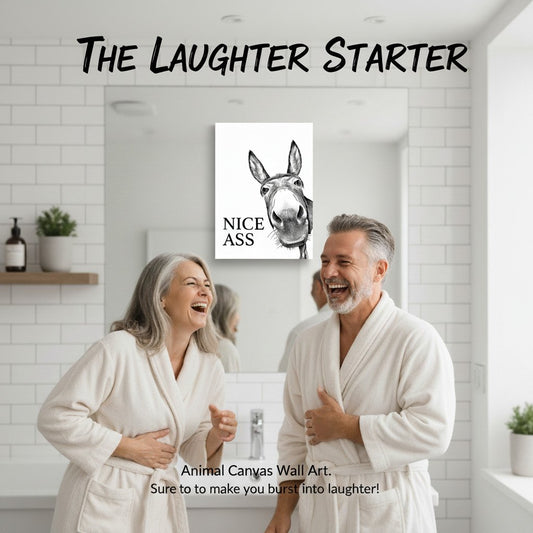 Funny Bathroom Wall Art - "Nice Ass" Donkey Print – 20*30cm / Funny Bathroom Wall Art - "Nice Ass" Donkey Print