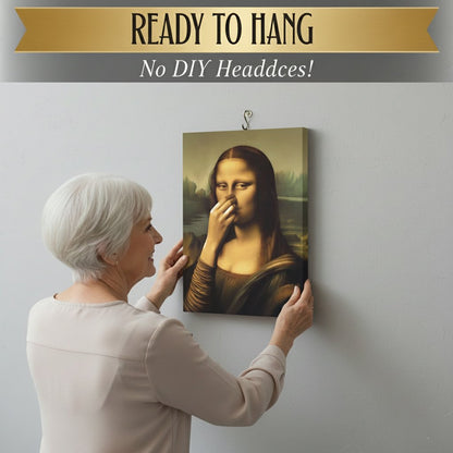 Renaissance Lady Holding Nose Bathroom Canvas Art – image 3