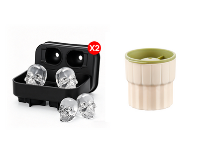 IceHex – Horror Skull Mold – Buy 1 set and get 1 set free / With 1 silicone ice ball mold