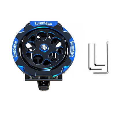 RideSecure – Folding Rotating Aluminum Cup Holder – Black and blue