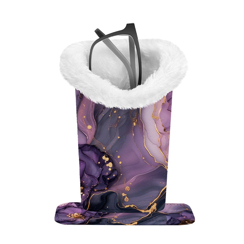 CloudSnap – Magnetic Plush Eyewear Holder – Purple Marble