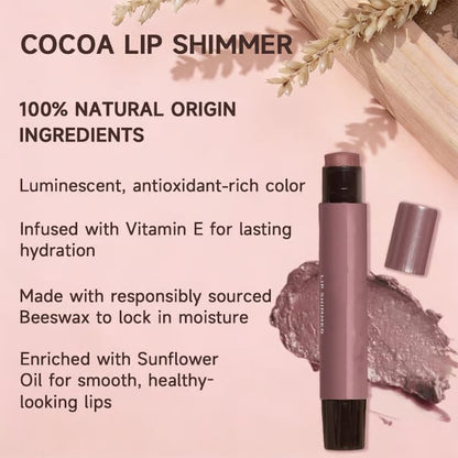 Cocoa Lip Shimmer - 100% Natural Origin (0.09 oz) – image 5