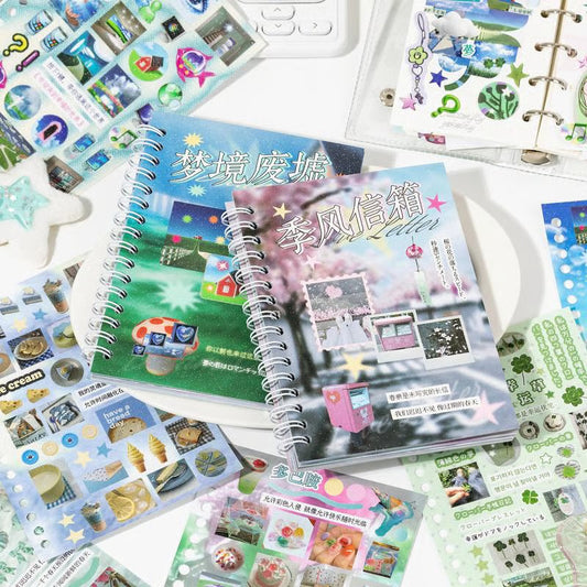 AuraDream – Surreal Aesthetic Sticker Art Book – Pink + Blue(Save 40% OFF)