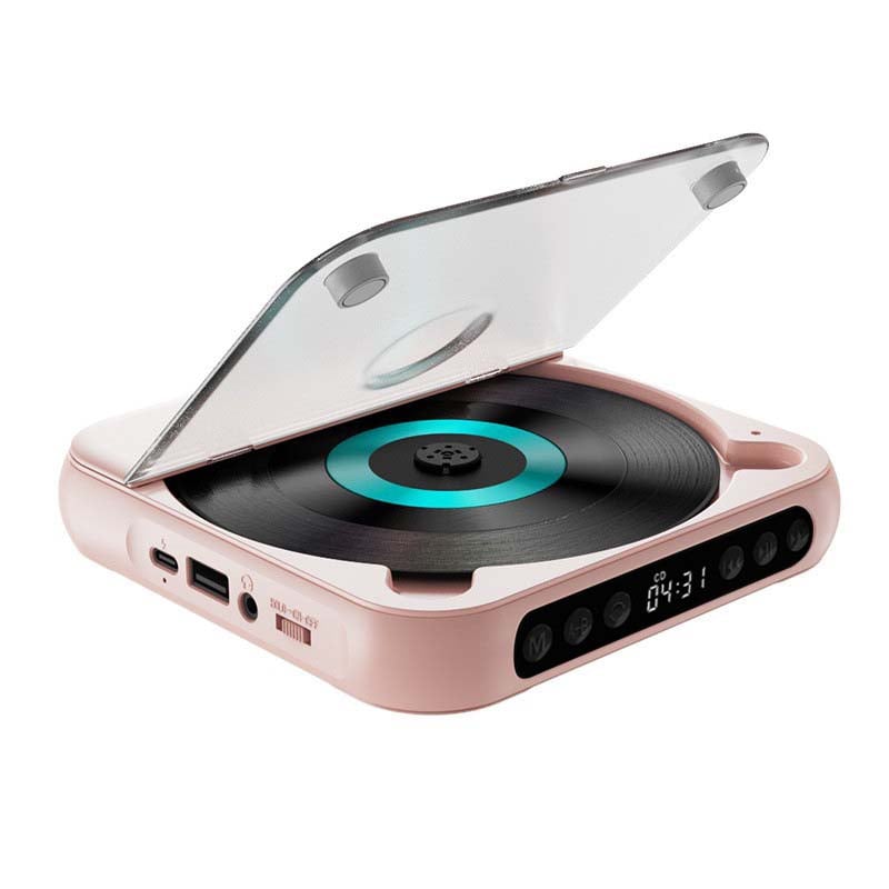 DiscWave – Compact CD Player for Home & Travel – Pink