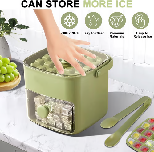 Portable Ice Maker with Lid and Storage Box (48 Cubes) – image 5