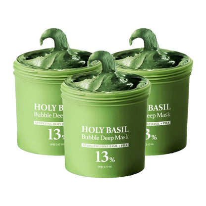 HerbaGlow – Holy Basil Bubble Deep Cleansing Mask – Hot Selling  Buy 2 Get 1 Free - 3 Bottles