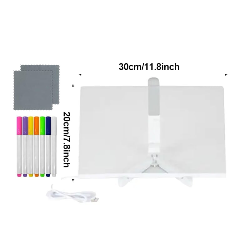 LumeNote – Multi-Color Glowing Memo – 11.8*7.8in + 7 colored pens