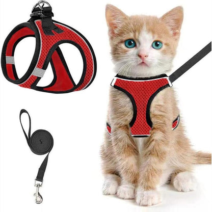 PawFit – Adjustable Pet Harness & Leash Set – Red / S