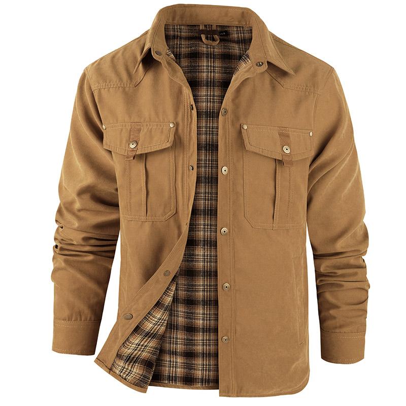 VistaWork – Versatile Flannel-Lined Utility Shacket – Yellow / S