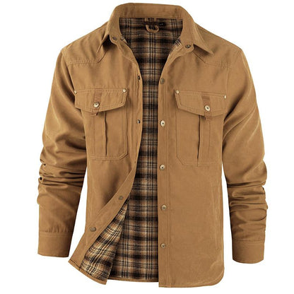 VistaWork – Versatile Flannel-Lined Utility Shacket – Yellow / S