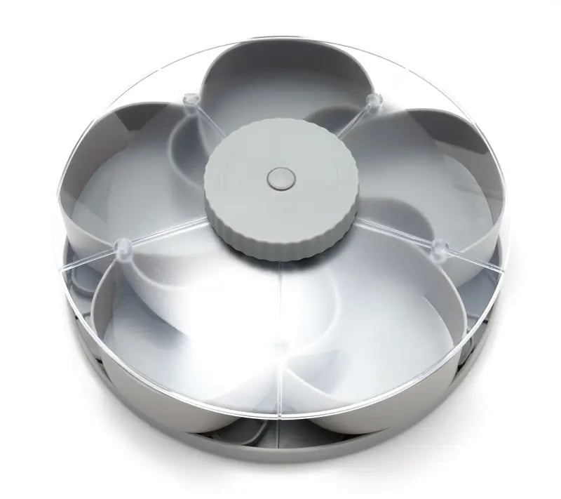 PartyTwist – Rotating Divided Tray – Grey