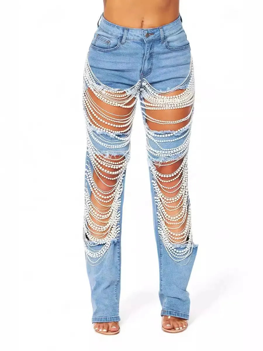 UrbanChain – Streetwear Embellished Denim Jeans – image 5