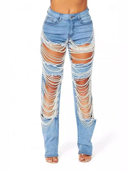 UrbanChain – Streetwear Embellished Denim Jeans – image 5