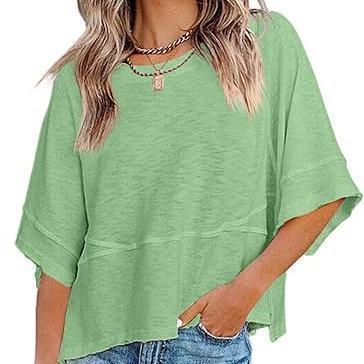 PureEase – Oversized Crewneck Comfort Summer Top – Light Green / S