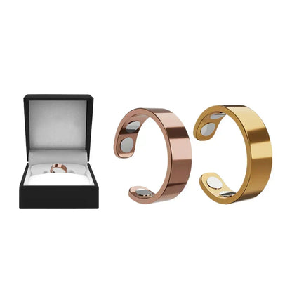 MagnaLuxe – Elegant Stainless Steel Magnetic Ring – Gold+Rose gold