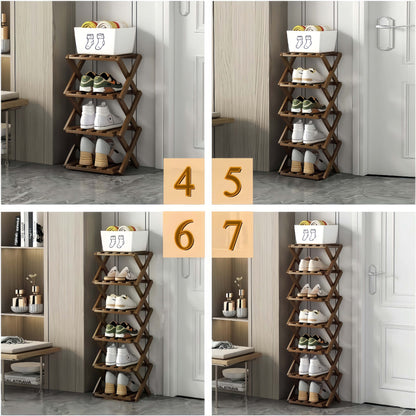 The 9-Tier No-Assembly Bamboo Rack ! – Brown / 3 Tier