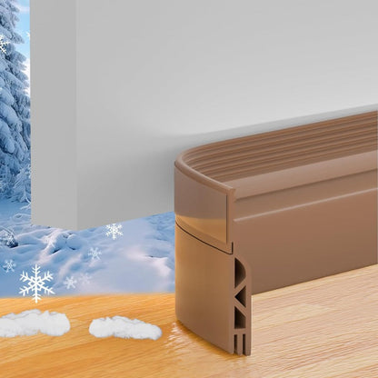 SealGuard – Silicone Under Door Seal Strip – Brown / 78inch