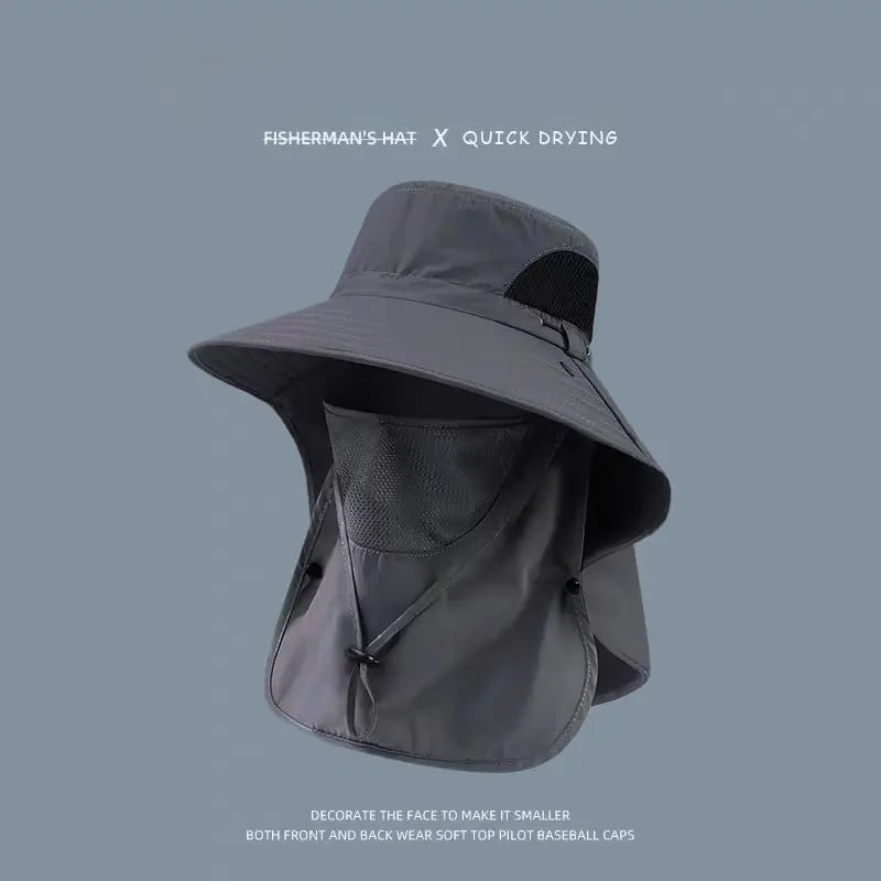 CatchSafe – All Weather Fishing Face Cover & Neck Guard – Dark Gray / Military Green