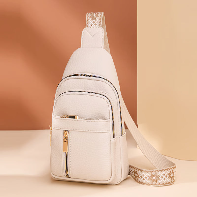 LuxeCarry – Minimalist Solid Color Crossbody Bag – Updated PU-White
