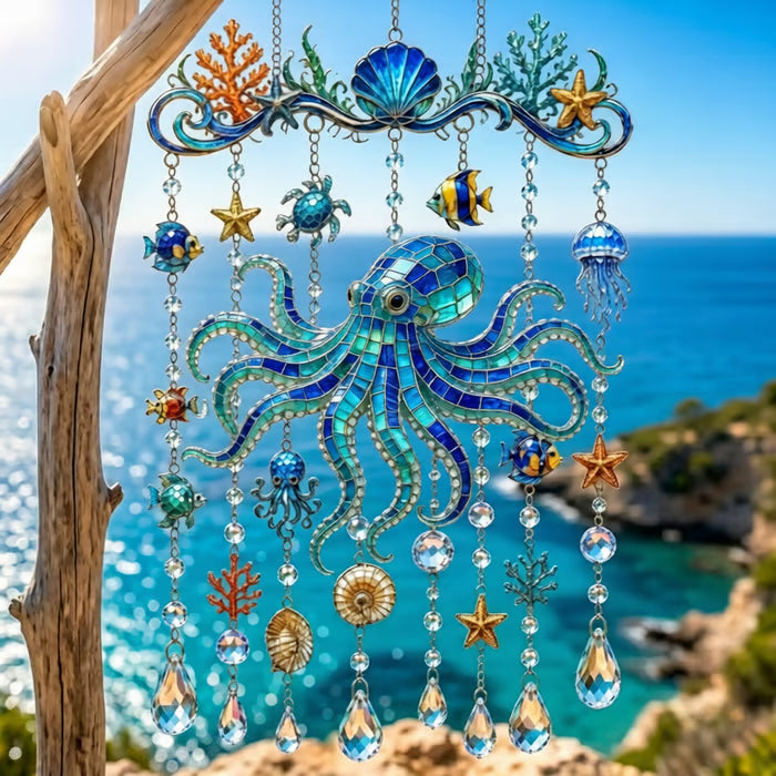 CoralWhispers – Seaside Wind Chime – Octopus / Buy 1