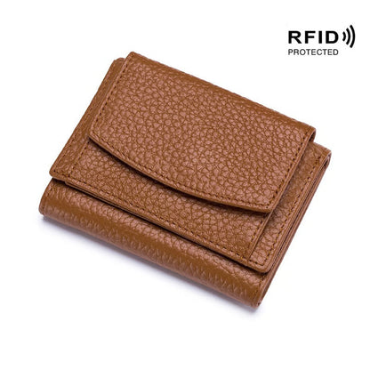 AuraVault - Premium Leather RFID Wallet – Coffee