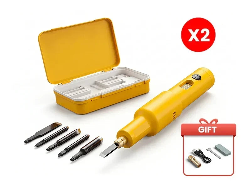PowerSculpt – Professional Cordless Electric Wood Carving Tool Kit – Yellow / Buy 2