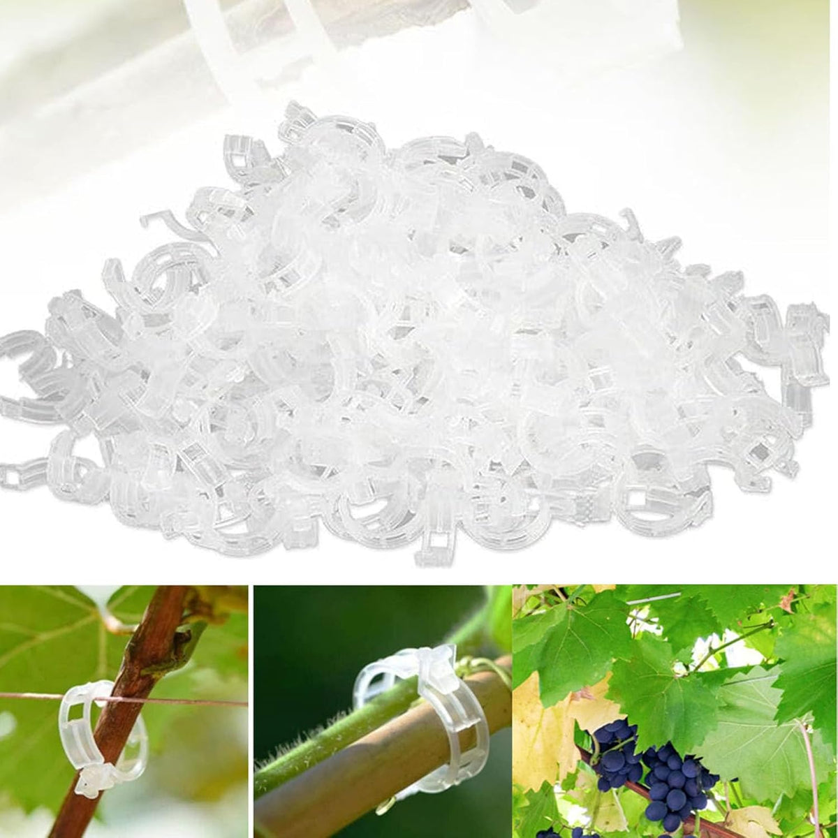 VineHold – Plant Support Clips – 100 Pcs / White
