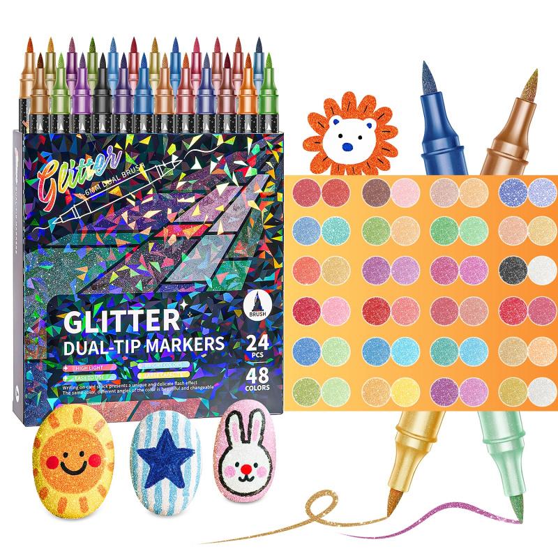 SparkInk – Glitter Effect Brush Markers – 72 Colors / Buy Pens Only
