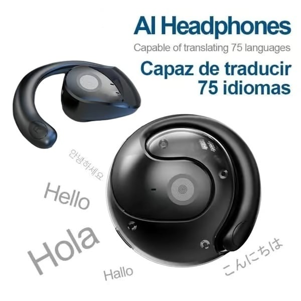 LinguaWave – Real-Time Language Translator Earbuds – Black