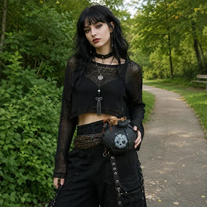 ShadowFuse – Gothic Bomb Shape Fashion Crossbody Bag – image 2