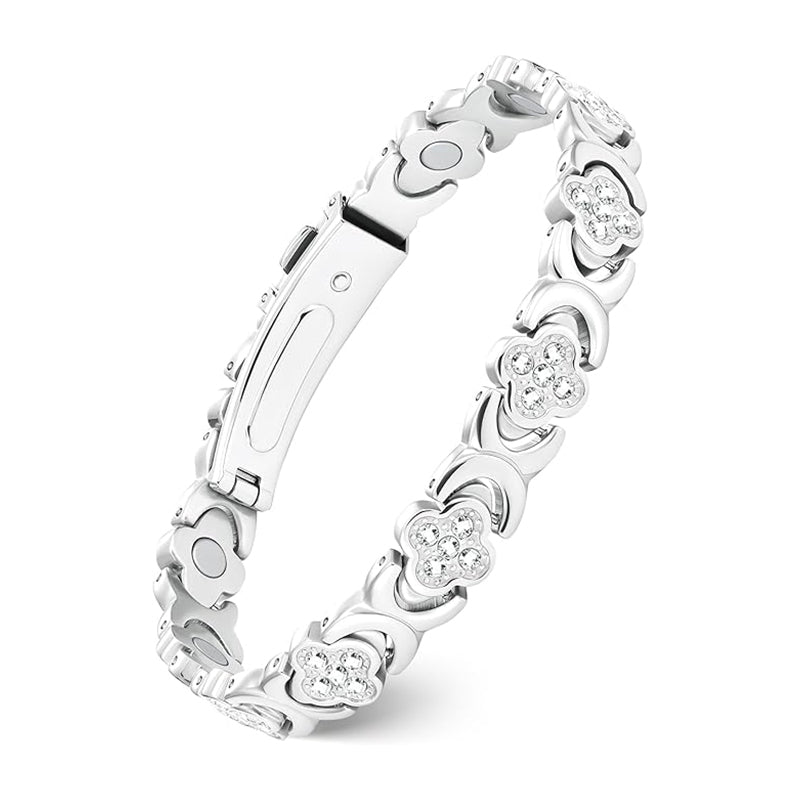 Flower Copper Bracelet – white / Regulator + Gift Box