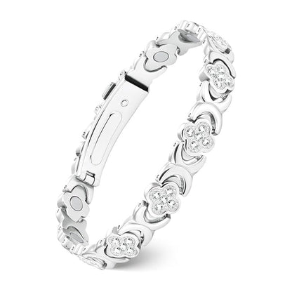Flower Copper Bracelet – white / Regulator + Gift Box