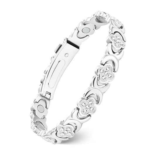 Flower Copper Bracelet – white / Regulator + Gift Box