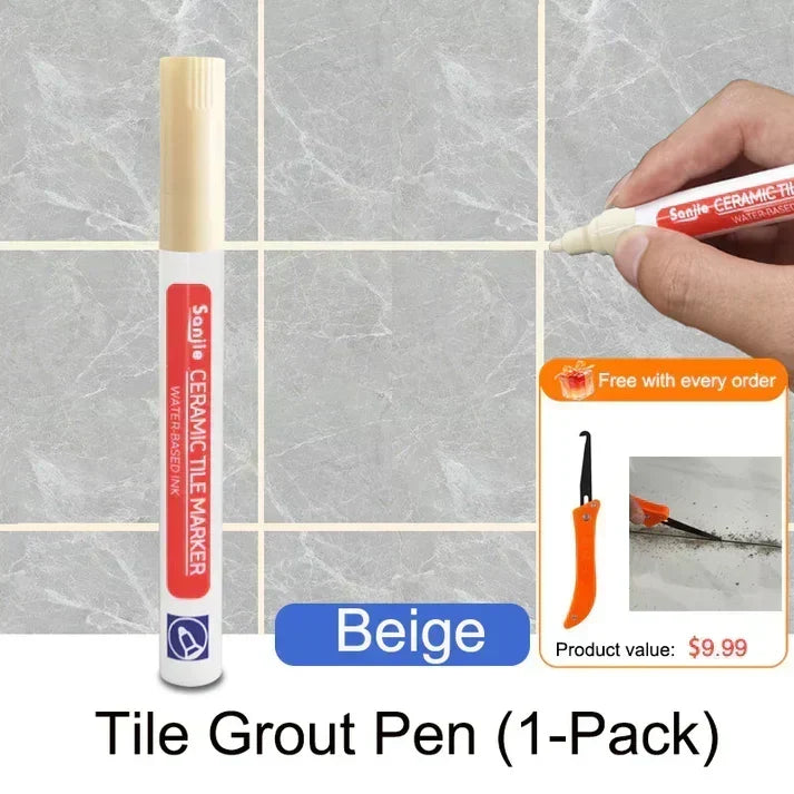 MouldShield – Anti Mould Ceramic Tile Joint Pen – Beige / Without Mold Remover Spray