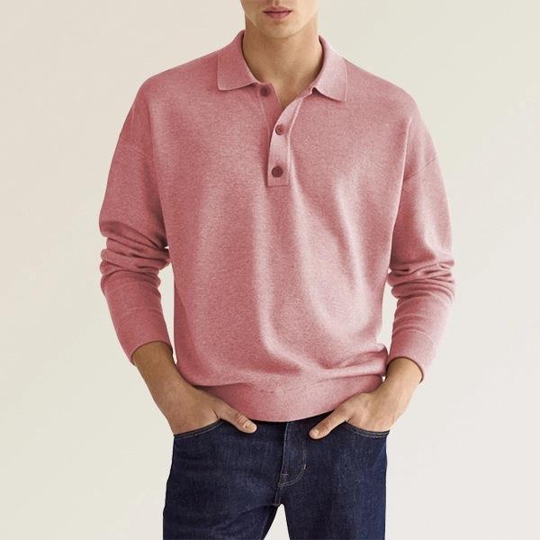 Men's Long-Sleeve Field Polo Shirt – Pink / S