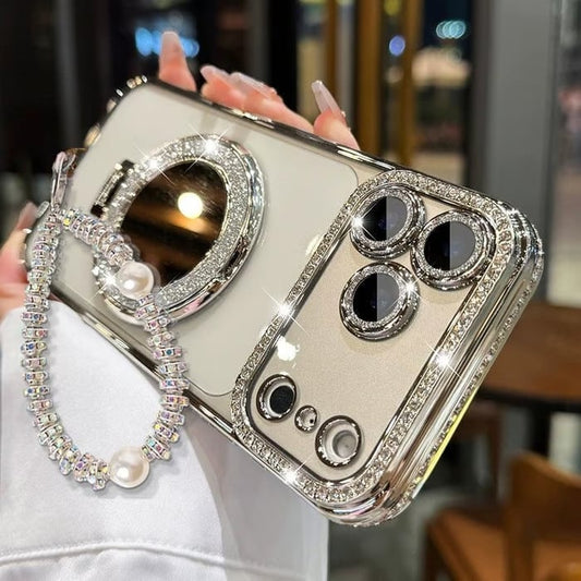 FlashFemme - Luxe Mirror Sparkle Case – Silver / iPhone17 / The first 100 customers who place an order today will receive a free phone charm identical to the one pictured!