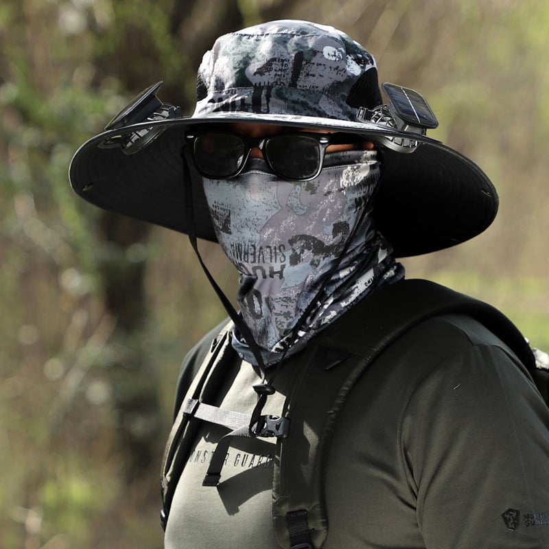 ChillCap Pro – Solar Fan Hat – Camouflage / Double fan / Unisex Adjustable 22"-25"