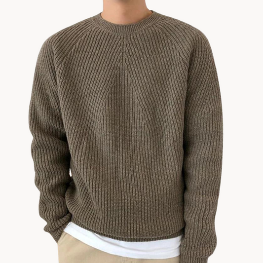Ronan Ridgeway Ribbed Sweater – Brown / S