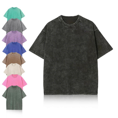 Oversoul – Relaxed Fit Acid Wash Tees – Black / S（88.0 lbs ~110.0 lbs ）