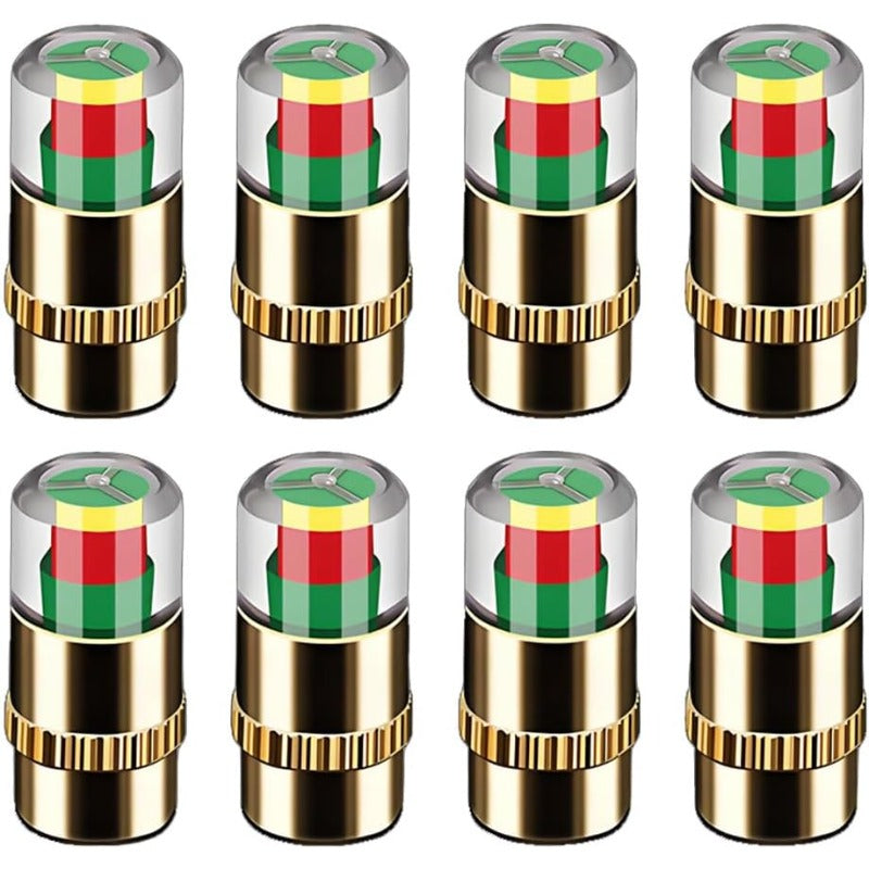 RoadVision - Color Signal Tire Pressure Monitor Caps – Golden / 8Pcs