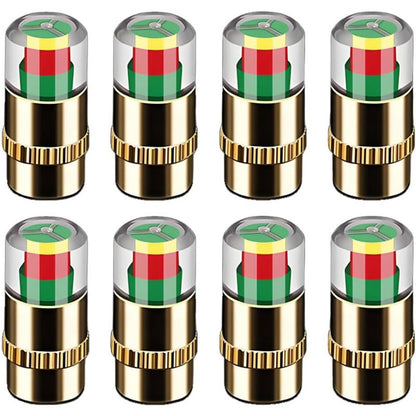 RoadVision - Color Signal Tire Pressure Monitor Caps – Golden / 8Pcs
