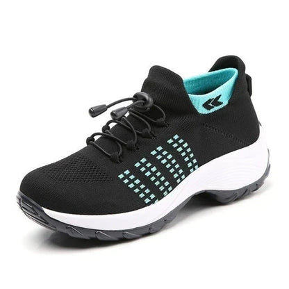 Ortho Relief™ • Orthopedic comfort sneakers for women – Black/Turquoise Blue / 35