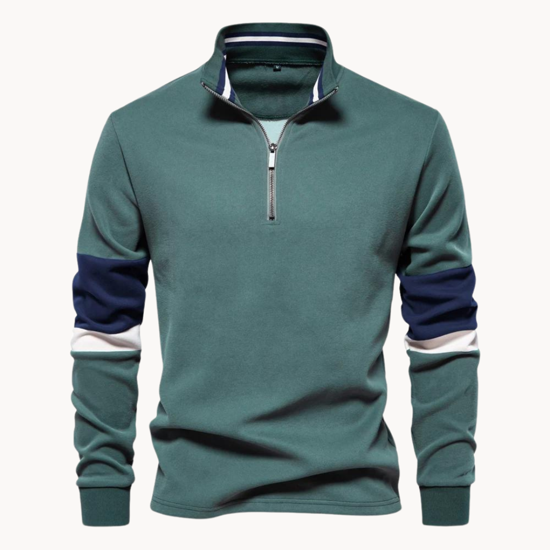 Nathan Quarter-Zip Sweater – Green / S