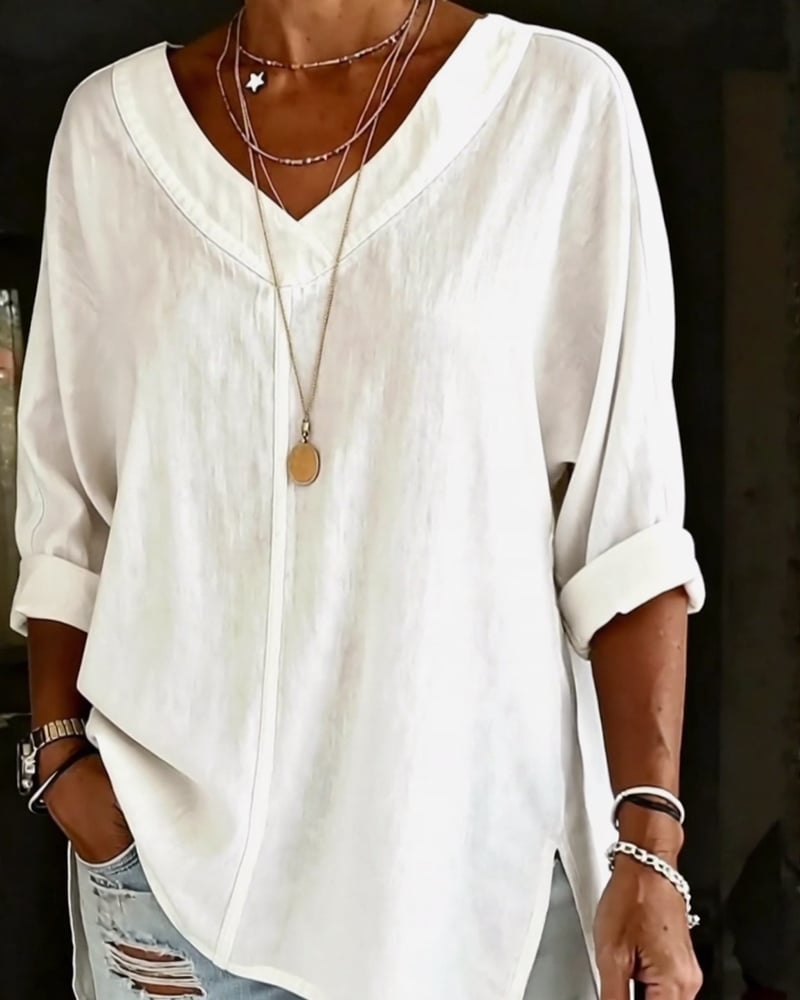 LunaCot Vee – Relaxed Cotton Top – image 2