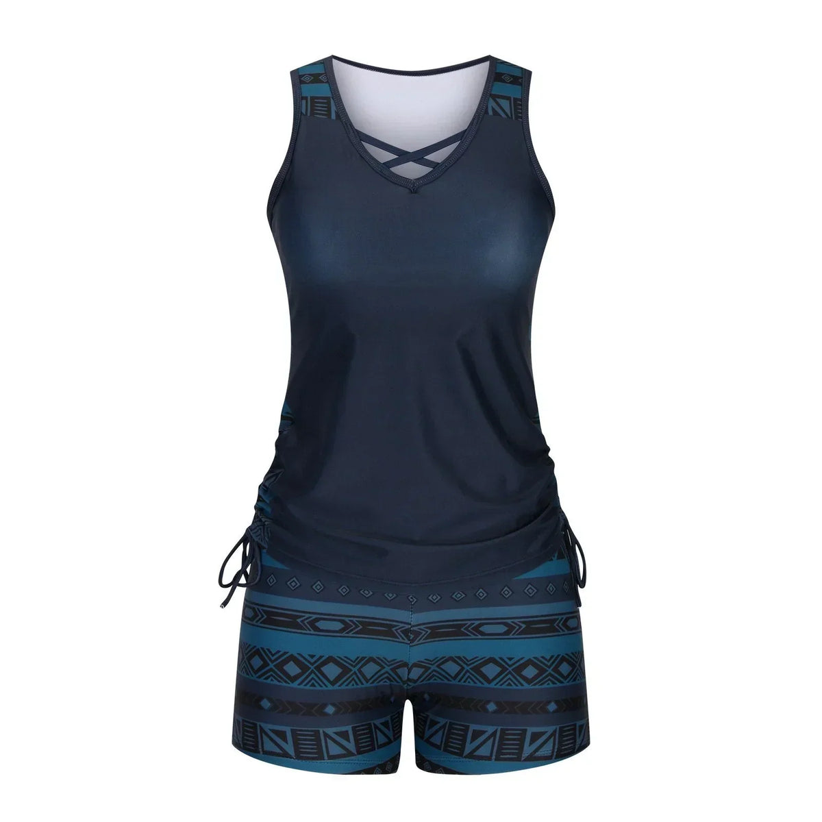 BeachBloom – Modest Bohemian Tankini Swimsuit with Shorts – image 10