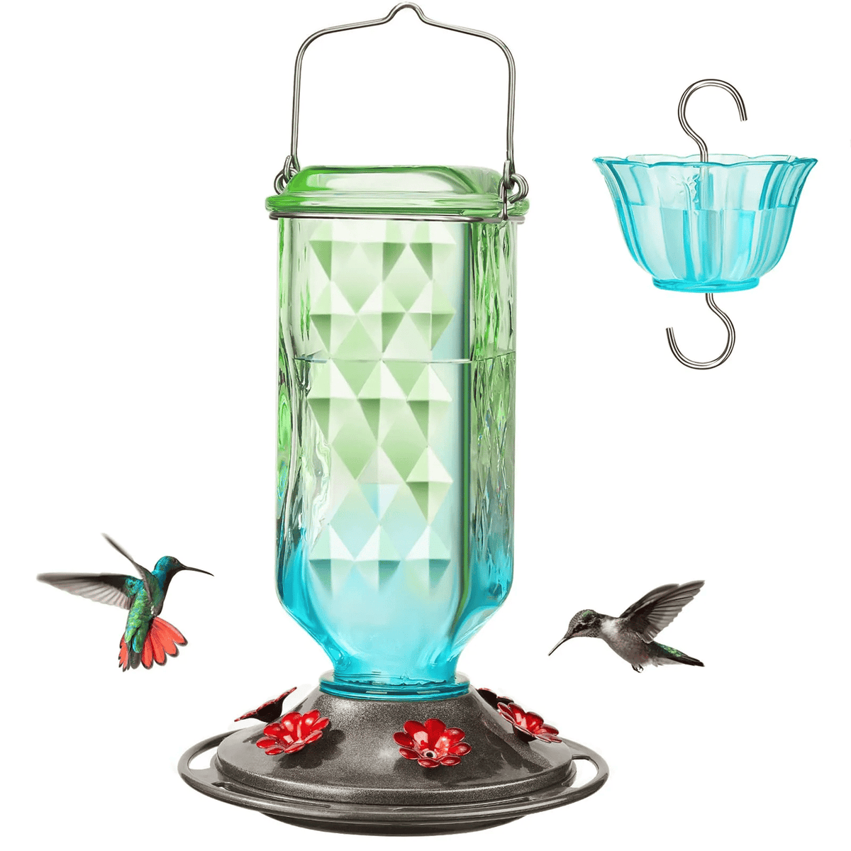BloomNest – Hummingbird Nectar Feeder – BLUE-GREEN